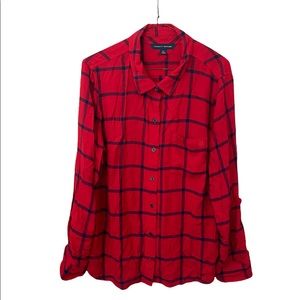 Tommy Hilfiger plaid red button up